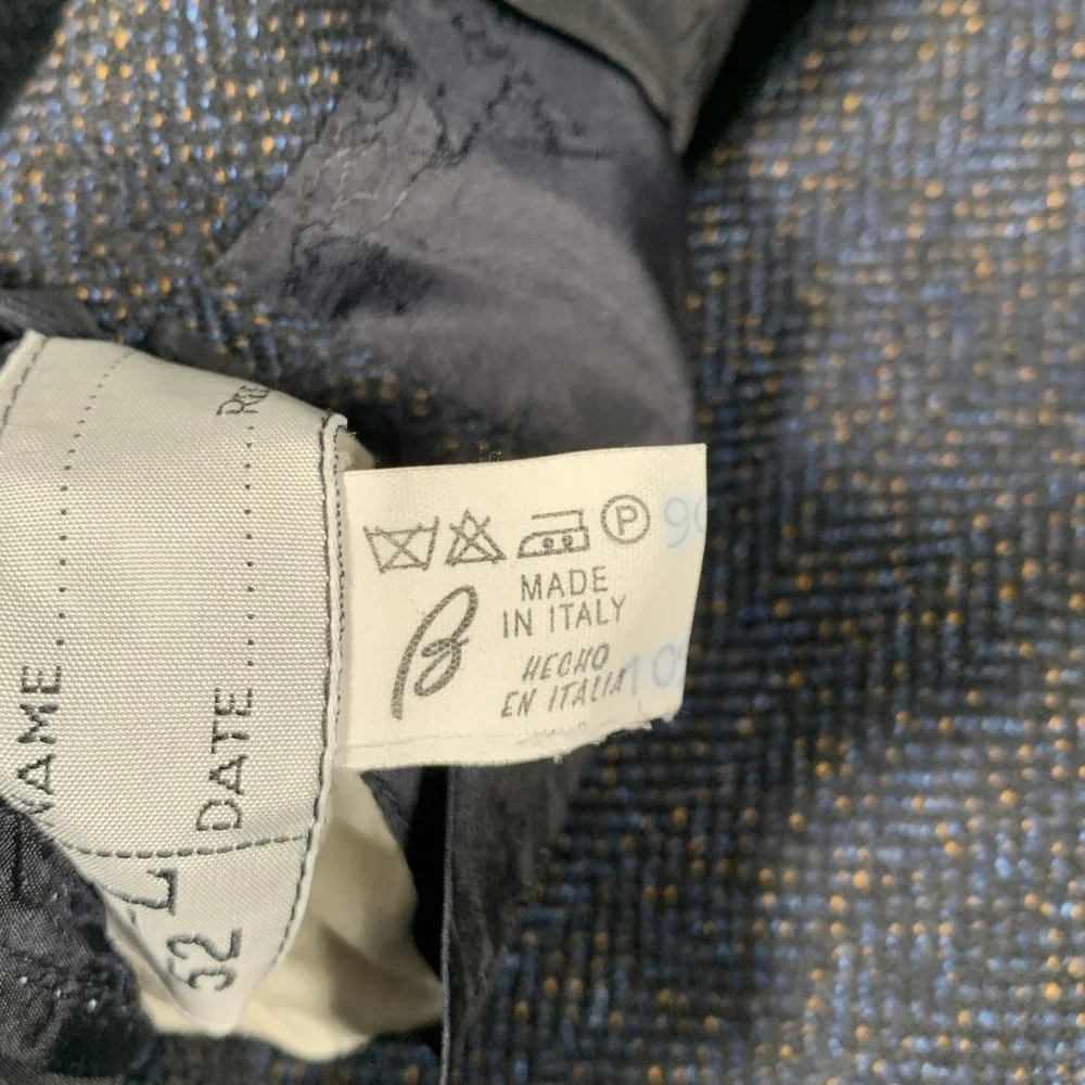 Brioni Blazer Mens 42 Herringbone Wool Cashmere Double Breasted Sport Coat Italy